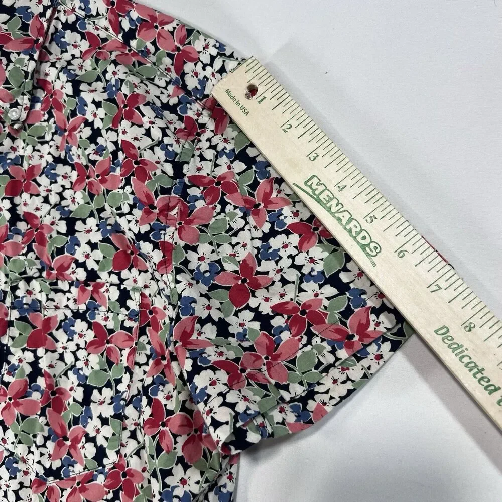 J.CREW Men's Slim Flex Washed Short Sleeve Allover Floral Print Shirt Size S